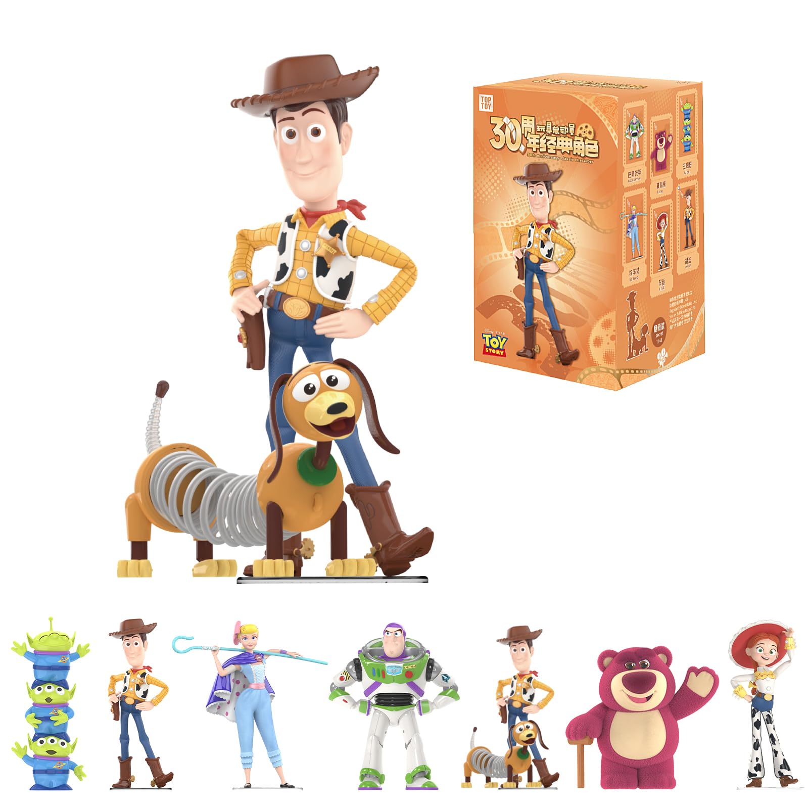 

TOP TOY Disney Toy Story 30th Anniversary Series [1 Piece] Gachapon Blind Box Figure Soft Vinyl PVC Premium Toy Birthday Gift Woody Buzz Character