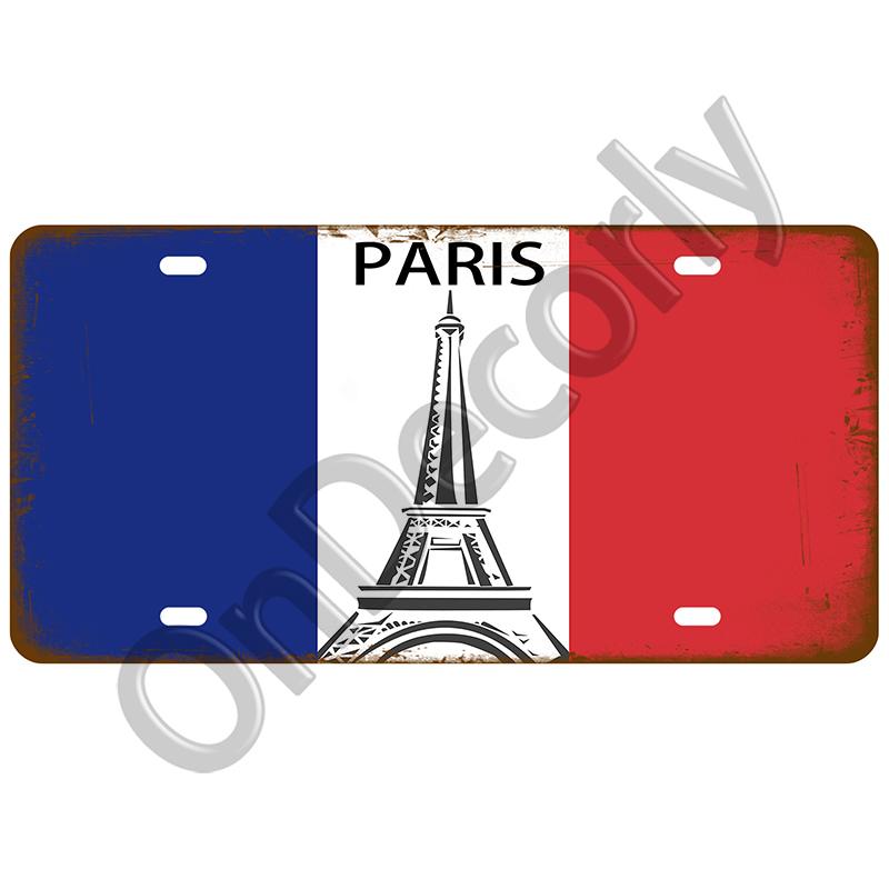 National Flag Tin Sign Plaque | (France/Spain/Germany/Mexico/USA) | Home/Bar/Craft Space Decor