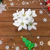 6Pcs Artificial Poinsettia Christmas Flower, Poinsettia Bouquet Golden Stamen