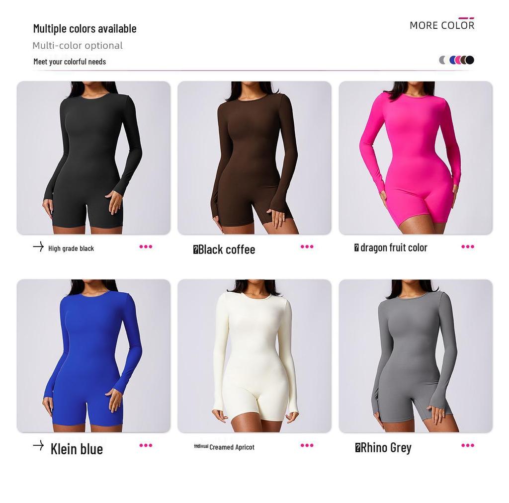 Dámská rychleschnoucí nahá jógová kombinéza: Zvedání boků a zvýraznění zad, zeštíhlující střih