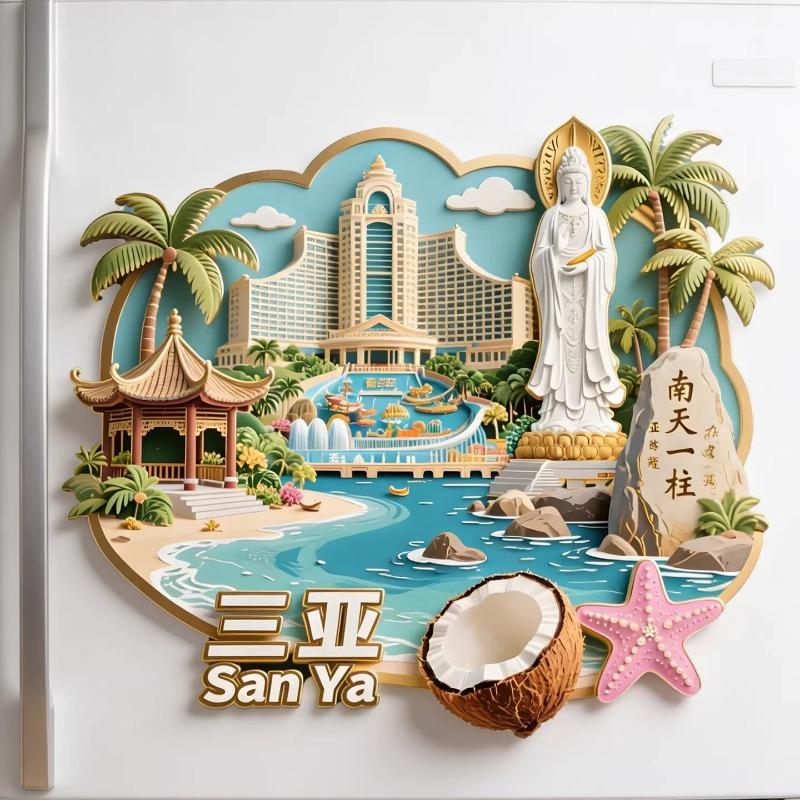 China Souvenirs Beijing Metal Fridge Magnets Shanghai Lijiang Shangri-La Shenyang Huashan Jingdezhen Guilin Fridge Stickers