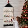 Látkový vánoční adventní kalendář s kapsami 24 dní odpočítávací kalendář DIY přírodní závěsný úložný vak pro domácí dekoraci