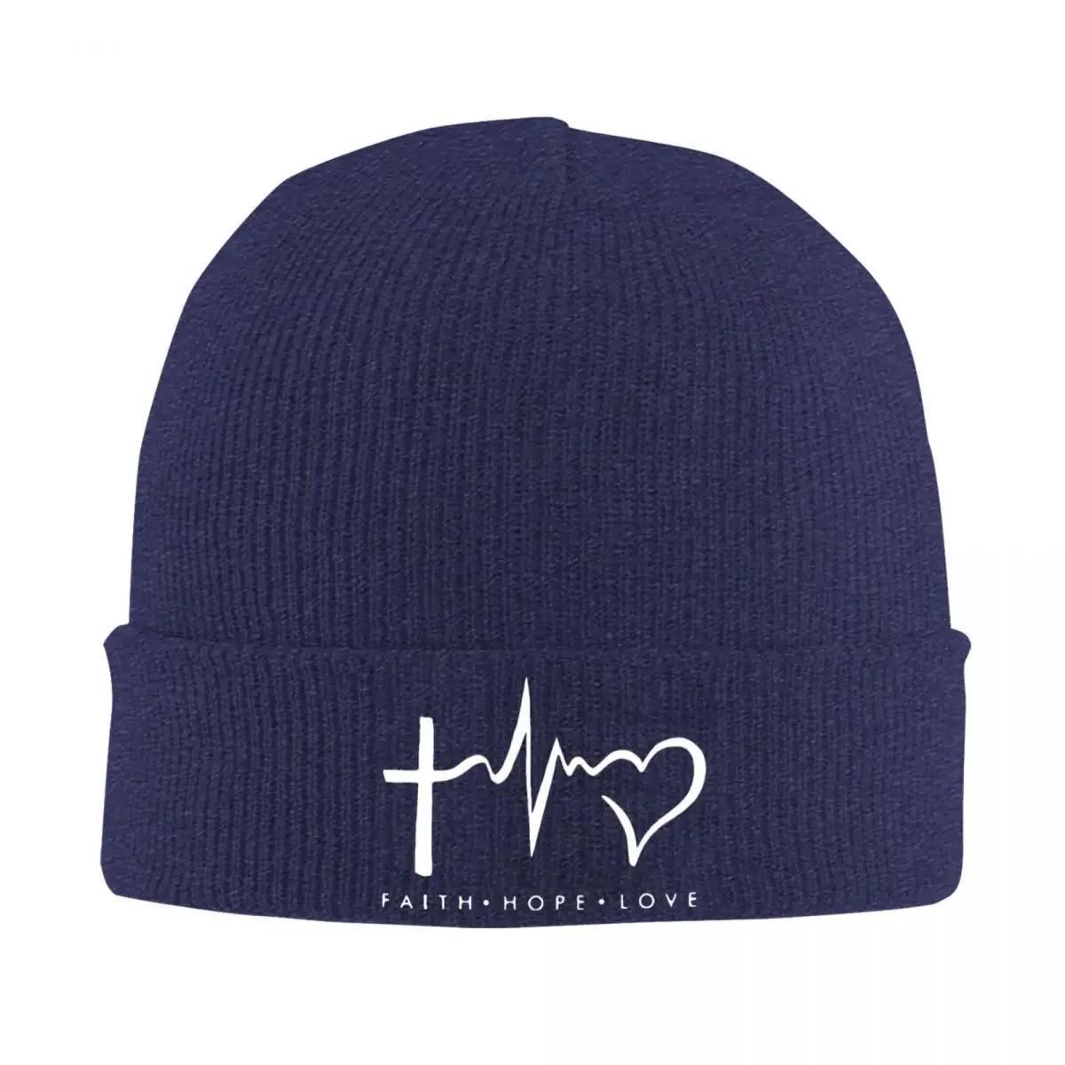 

New Christian Beanie Hats Symbol Casual Caps Adult Unisex Kpop Knitting Hat Spring Printed Head Wrap Beanie Hat
