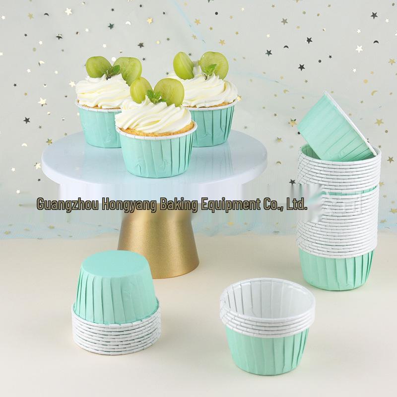 Blue High-Temp Resistant Lace Cupcake Cups for Baking and Dessert Trays