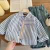 Boys 2-8 Years Long Sleeve Striped Casual Shirt for Spring Autumn