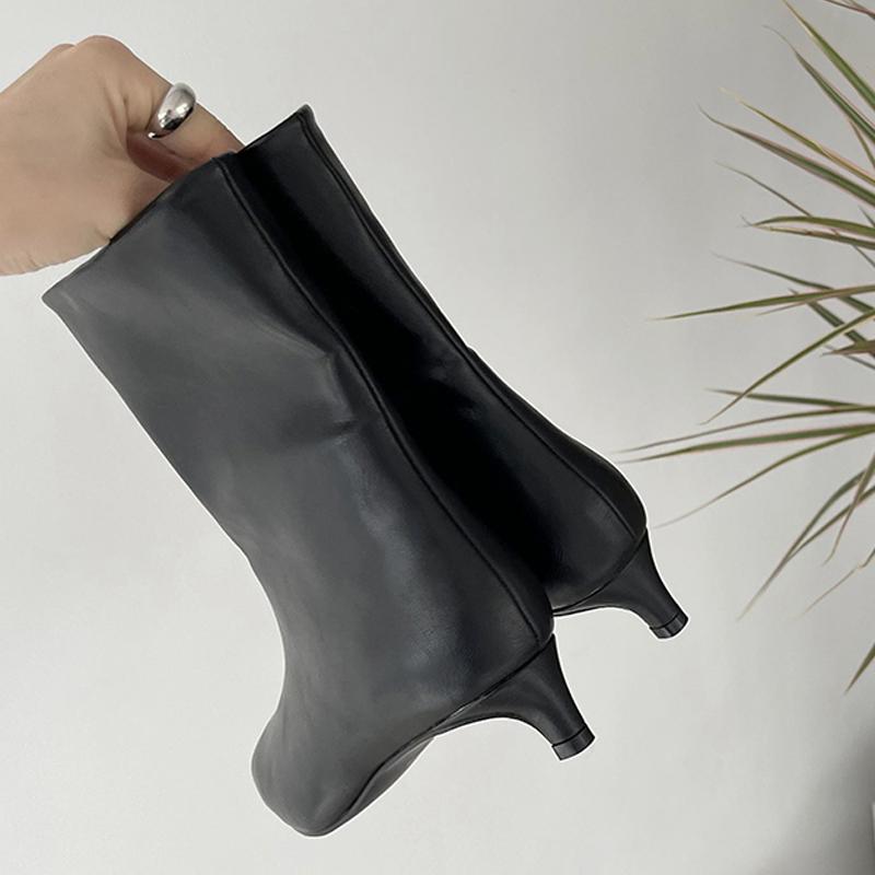 Eilyken Winter Pointed Toe Women Ankle Boots Fashion Back Ladies Slim SHort Shoes Low Heel Party Dress Pumps  Mujer