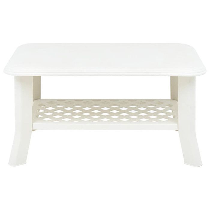 Table basse - VIDAXL - Blanc - 90 x 60 x 46 cm - Plastique - Résistante aux intempéries
