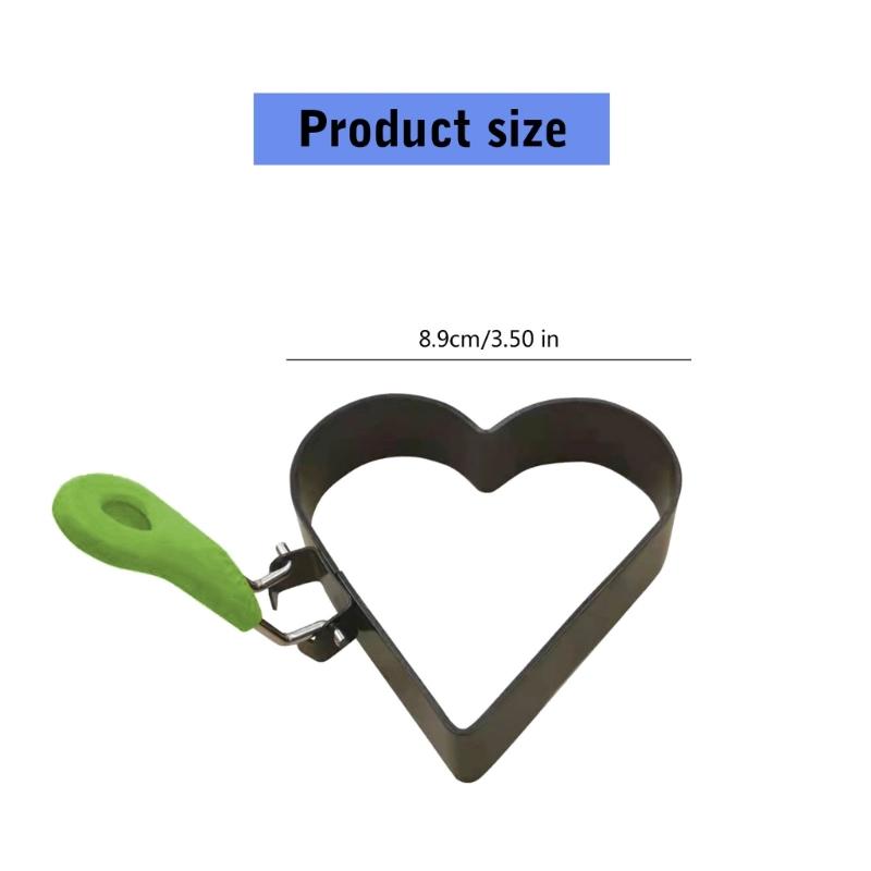 Large Heart Eggs Rings Stainless Steels Heart Eggs Rings for Perfectly Shape Eggs and Pancakes In the Kitchens
