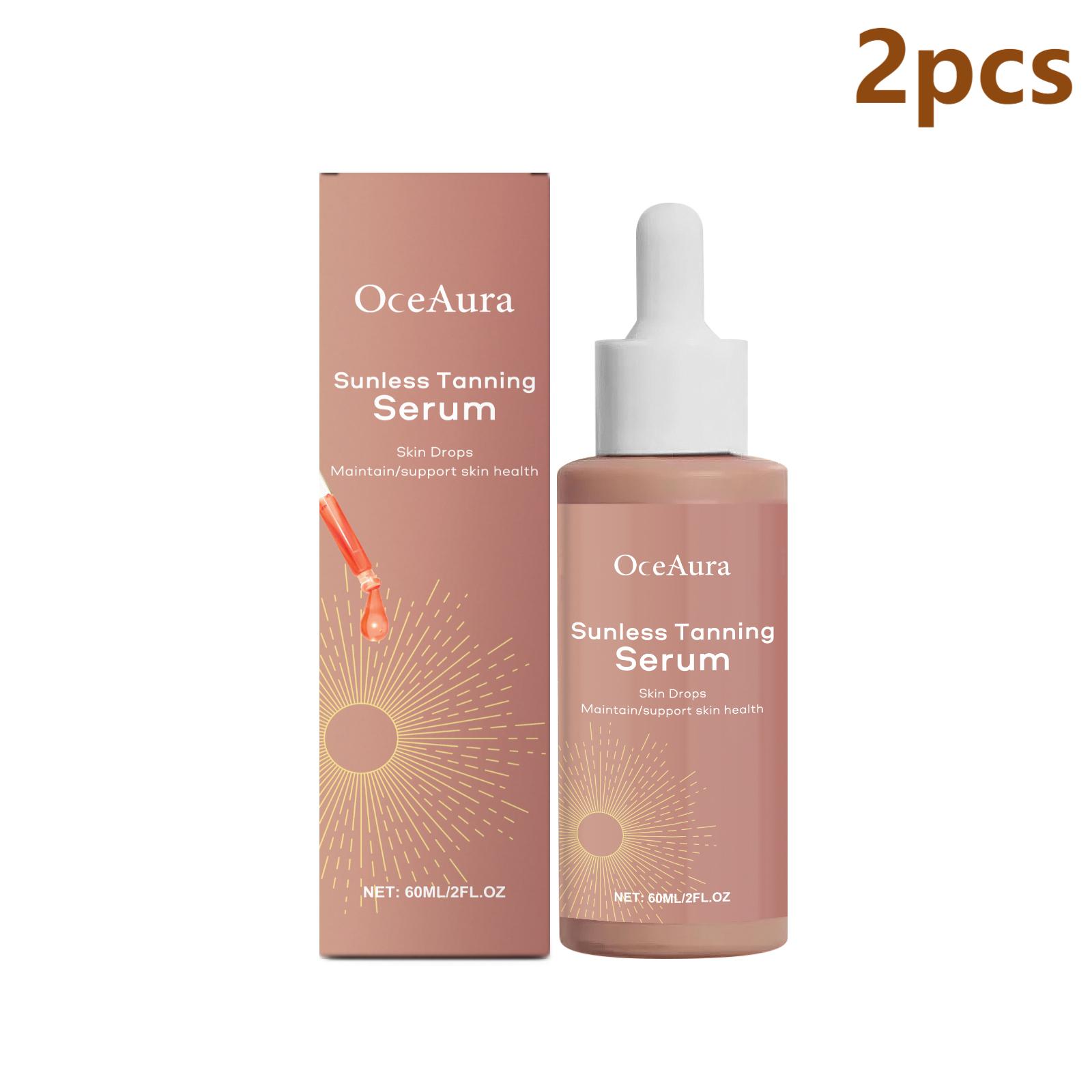 OceAura Zelfbruinende Druppels voor Zonnebank Wortel Brons Hydraterende Huid Zonder Zon Bruiningsproducten Watermeloen Bruiningsserum 60ml