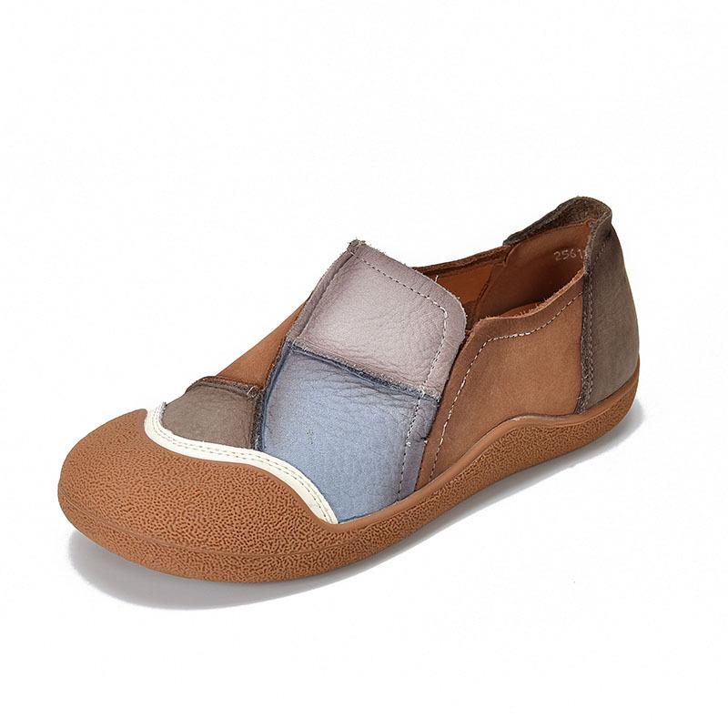 Fashion GKTINOO Genuine Leather Soft Soled Loafers 2025 Autumn New Retro Casual Handmade Women's Flat Sole Shoes