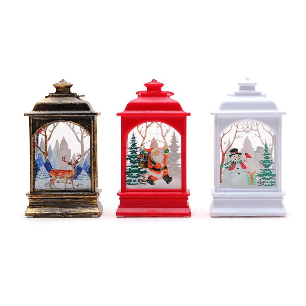 Christmas Snowman and Santa Lantern Night Light