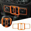Window Control Switch Button Cover Trim Orange For 2018-22 Jeep Wrangler JL JT