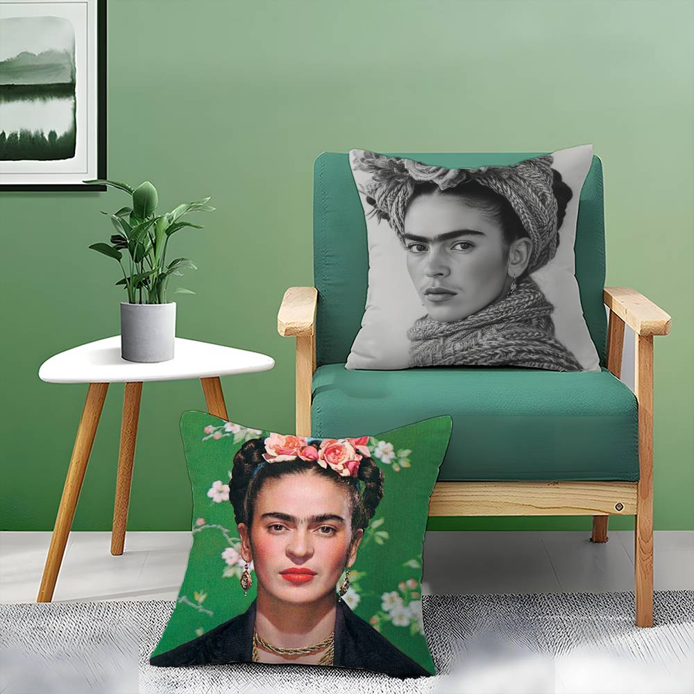 Modern Art Works Frida Kahlo-Beautiful Pillow Case Comfort Sofa Bed Silky Elegant Invisible Zipper Decorative Cushion Cover