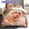 Billie Eilish Pattern Bedding,Quilt Set Quilt Cover Pillowcase Home Birthday Gift (1 * Duvet Cover + 2 * Pillowcase, Without Core)