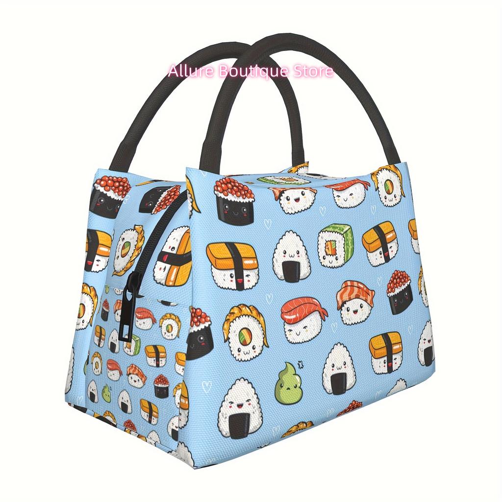 1pc Cute Sushi Portable Reusable Cooler Bag, Cooler Bag, Insulated Lunch Bag for Camping Picnic Beach for Home, Resta