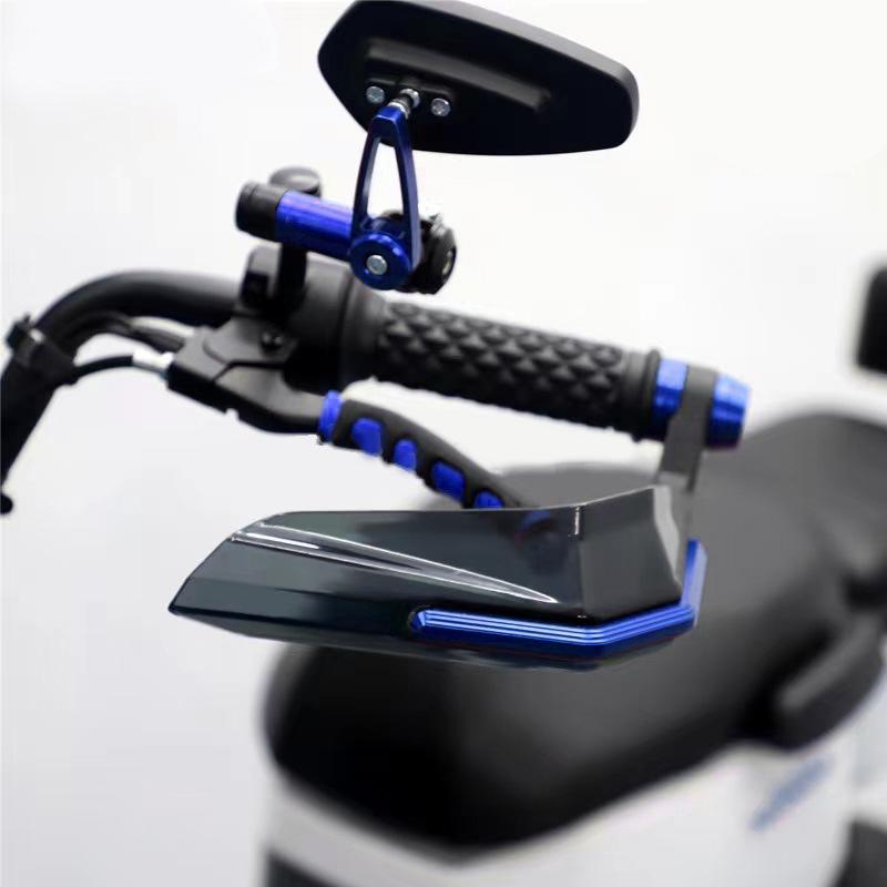 Motocyklowy ochraniacz dłoni Wysokowytrzymały odporny na uderzenia Deflektor wiatru na kierownicę do motocykla NIEBIESKI