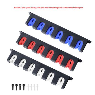 Wall Mounted Fishing Rod Holder Lightweight Simple Installation Vertical 6-rod Rack Organizer With Screws