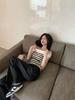 Women's Summer Off-the-Shoulder Striped Knit Sleeveless Top