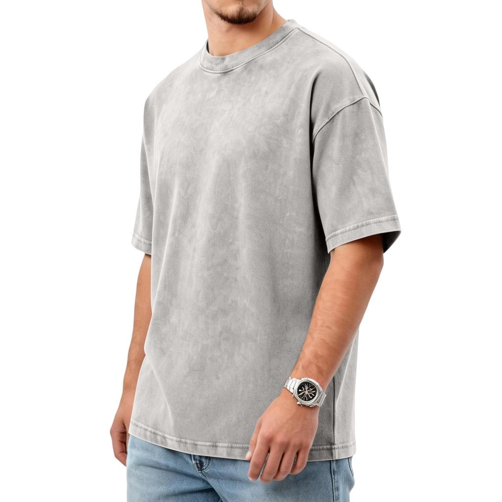 Herren Washed Distressed Baumwolle Rundhals Kurzarm T-Shirt | Lässige Vintage T-Shirts Für Den Täglichen Gebrauch