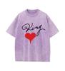 2025 Summer 100% Cotton Washed Old Craft Oversized T Shirt Big Size O-neck Oversized Men T Shirt King Letter Printing