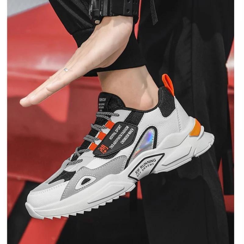 Male Sneakers Fashion Platform Breathable Running Shoes 2024 New Casual Shoes for Men Mesh Lace-up Trainers Zapatillas De Hombre