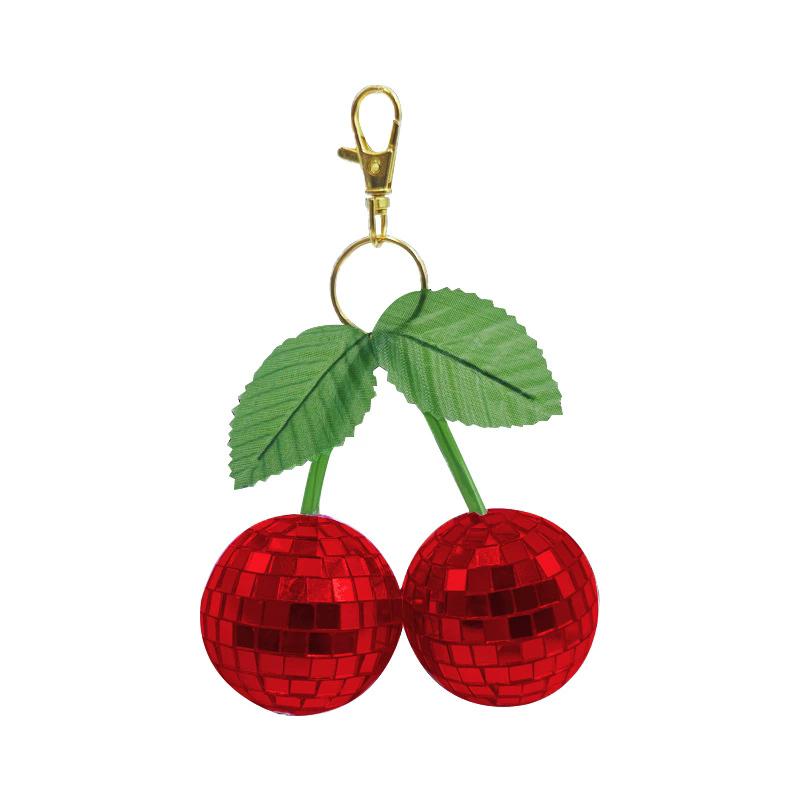 WTEMPO Wedding Pink Red Cherry Disco Balls Keychains DIY Bags Backpacks Hanging Pendents Door Key Car Key Keychains Decorations