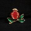 SKEDS New Fashion Rhinestone Pomegranate Brooch Women's Elegant Temperament Fruit Corsage Designed Pin Clothing Suit Accessory