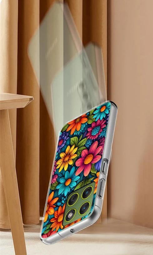 Etui Do Motorola Edge 70 Obudowa Foto Case Plecki Grafika Kwiaty + Szkło