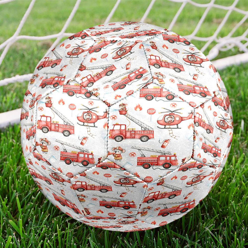 fire truck Theme Size 5 Soccer Ball, Suitable for Both Indoor and Outdoor Matches, a Gift Suitable for Everyone.