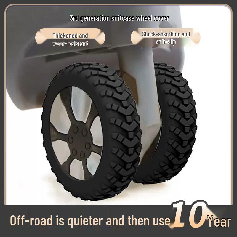 Silicone Protective Cover for Silent, Shock-Absorbing Suitcase Wheels