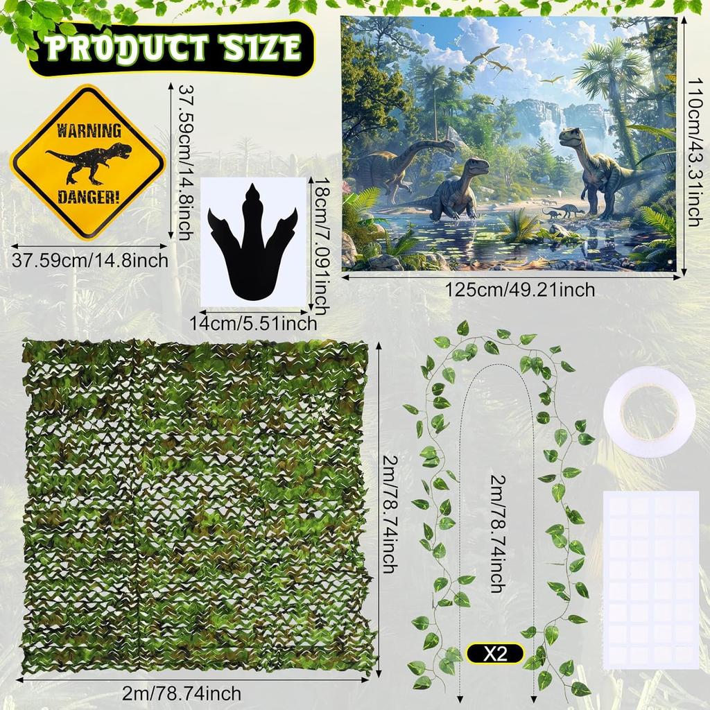 Halloween Trunk Or Treat Car Decorations Kit For SUV - Dinosaur Archway Garage Decor Banners With Party Decoration Sign For Theme Party Supplies