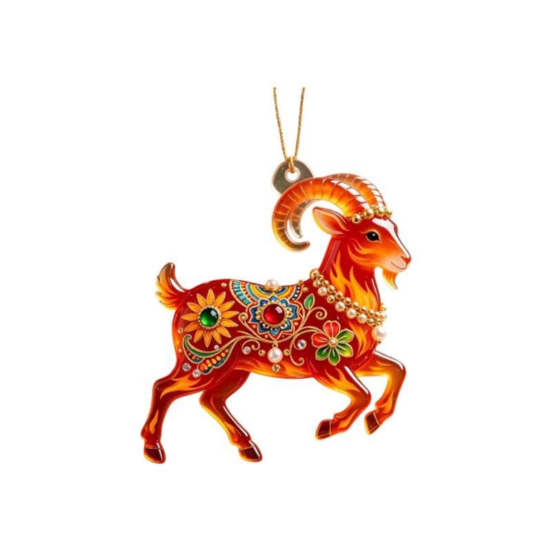 Acrylic Chinese Zodiac Goat Hanging Ornament Auspicious Design For Spring Festival New Year Home Decorationation