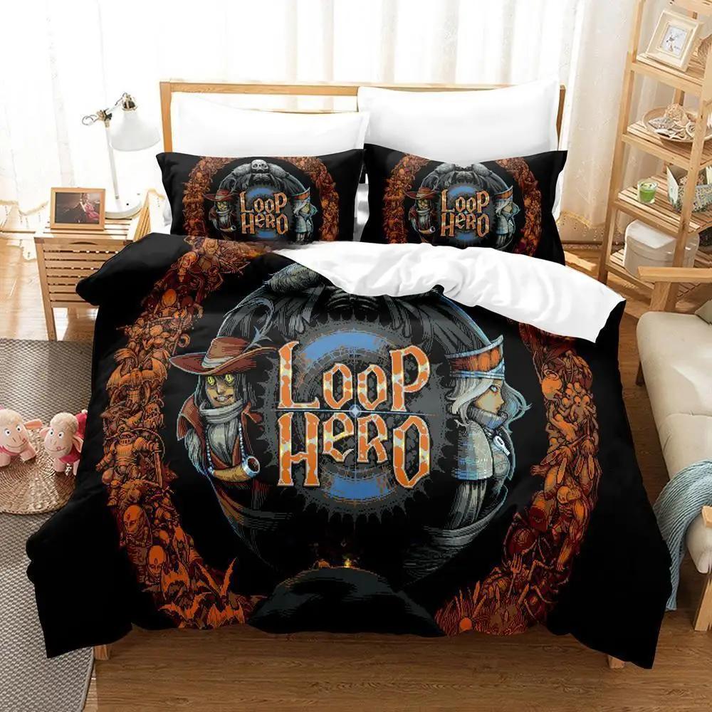 Loop Hero Bedding Set Single Twin Full Queen King Size Bed Set Adult Kid Bedroom Duvet Cover Sets 3D Print Anime Bed Sheet Set