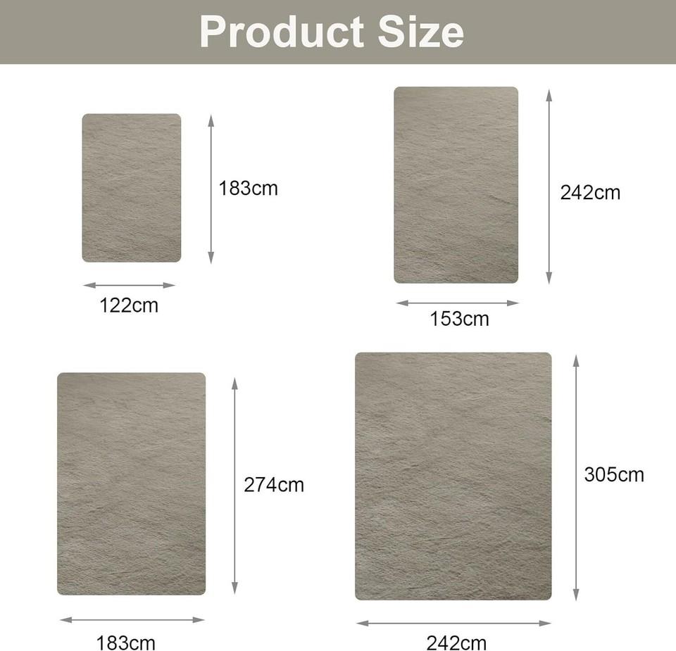 Carpet Living Room Faux Fur Luxury Plush Deep Pile Shaggy Soft Washable