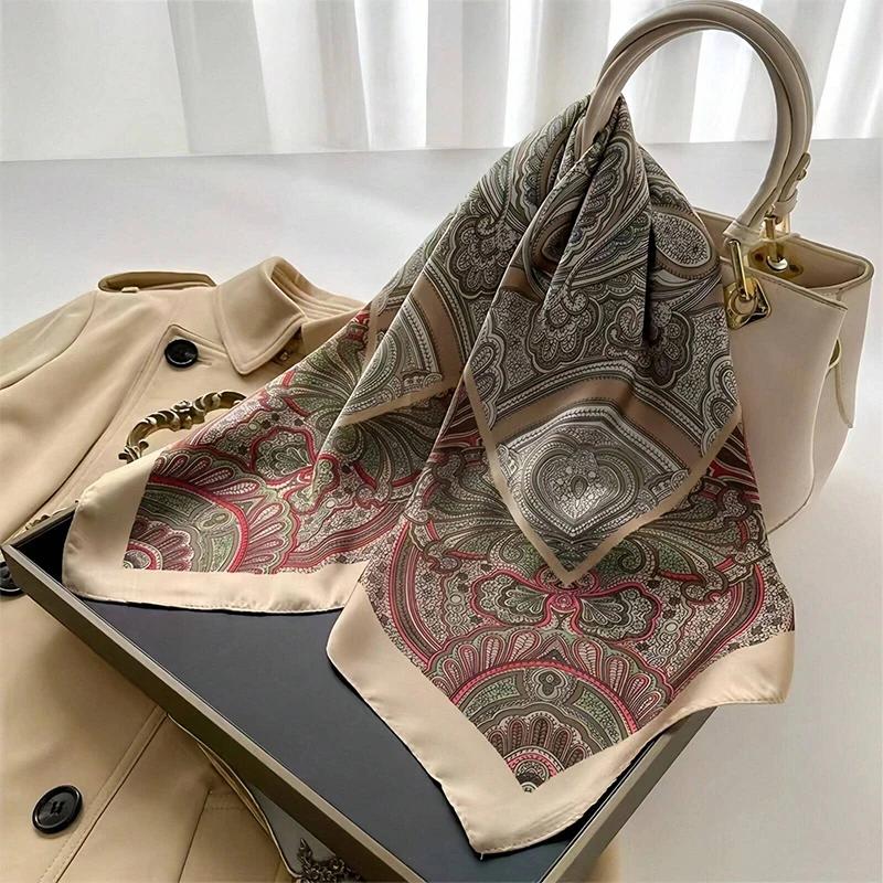 Fashion Print Silk Hairbands Scarf Women 2025 Spring New Elagant Floral Bandana Neck Kerchief Head Bands Foulard Female Scarfs