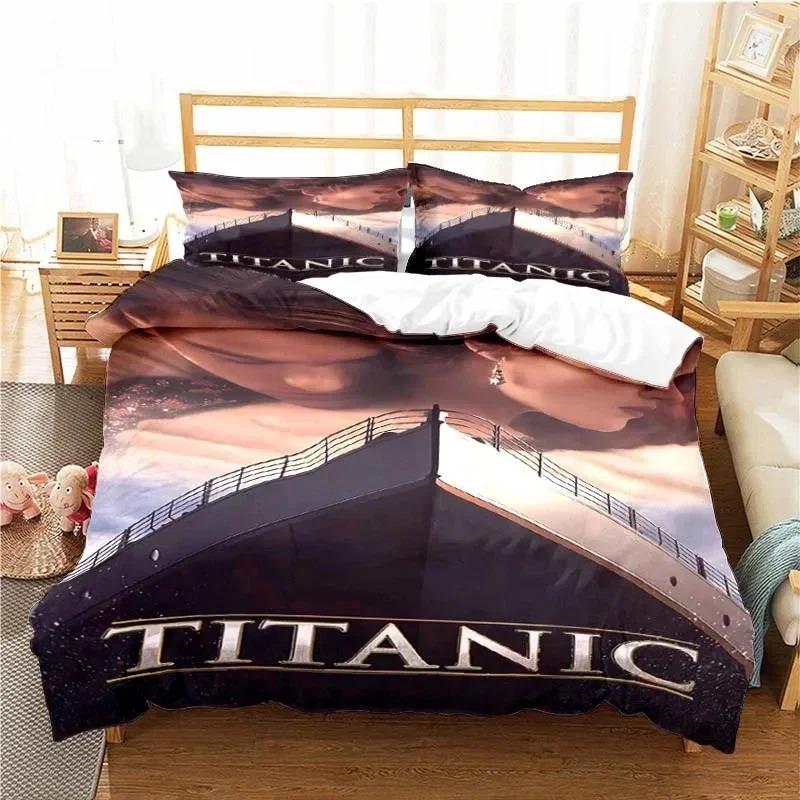 Movie Titanics Bedding Set 3D Printed Suitable For Bedroom Duvet Cover Set With Pillowcases Kids Home Textile
