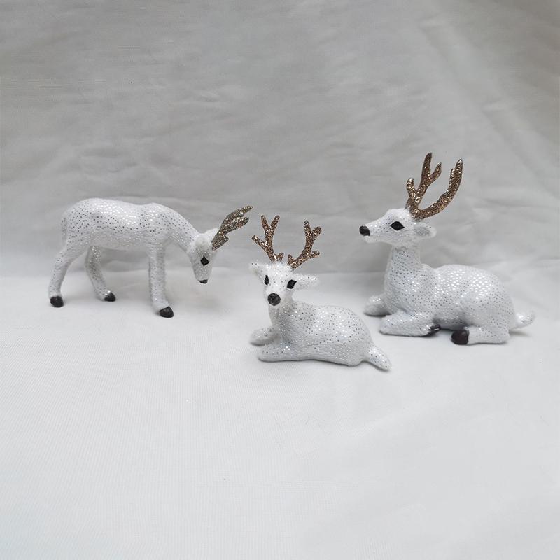 3pcs/set Christmas Reindeer Ornament Simulated Animals Sika Deer Christmas Reindeer Gifts Deer Elk Christmas Deer Decorations