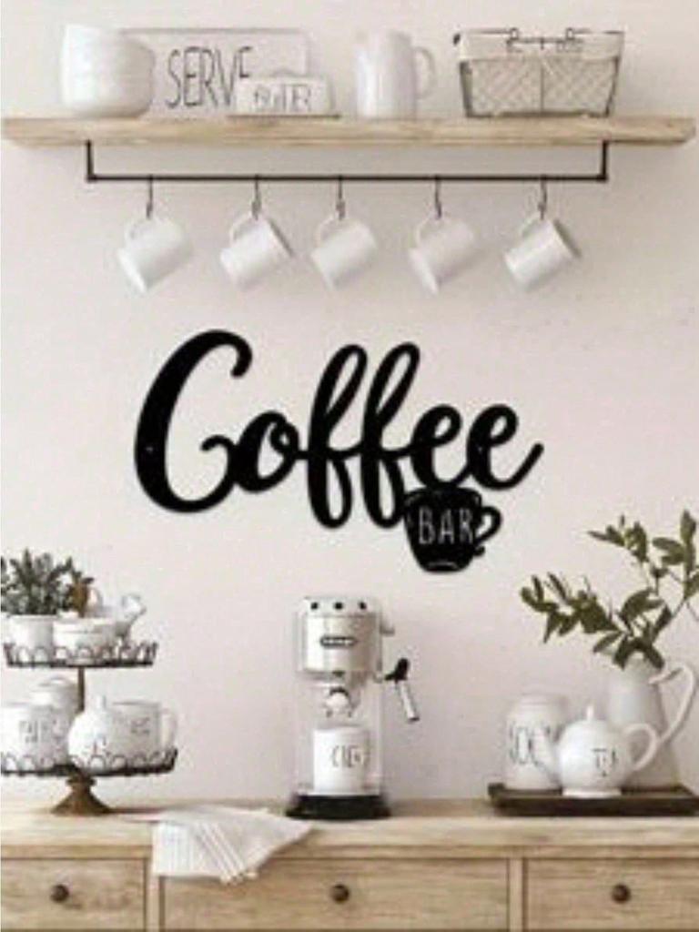 Vintage Metallblech Kaffee Schild Rustikal Industriell Wandkunst Plakette für Zuhause Küche Café Dekor Bauernhaus Geschenk