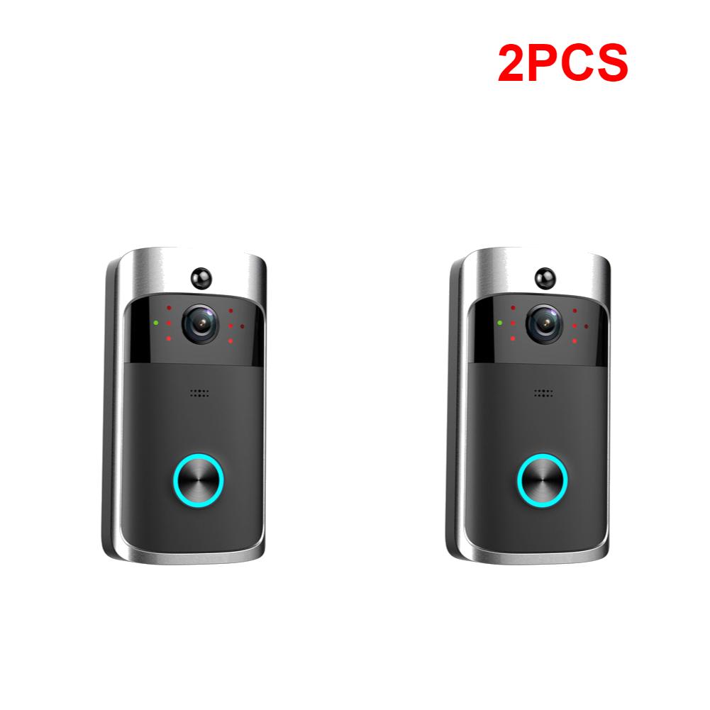1/2PCS V5 Wifi Wireless Smart Doorbell Night Vision 720P Voice Video Intercom Doorbell PIR Motion Detection Security Door Camera