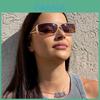 Y2k Geometric Metal Sunglasses With Tinted Lenses For Fashion Street Style