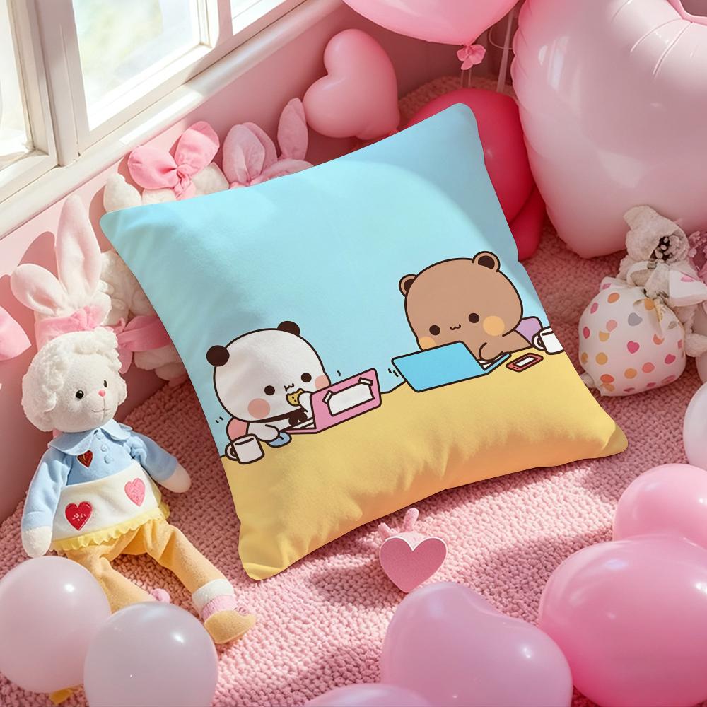 Panda Bubu And Dudu Cushion Cover Pattern Printed Pillowcase for Living Room Sofa Cushion Cover & Bedroom Decor