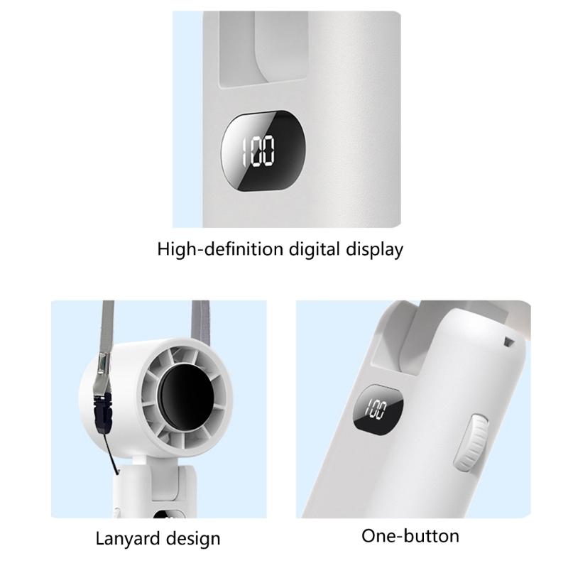 Portable Foldable Desk Fan USB Rechargeable Cordless Fan With Adjustable 5 Speed For Home Office Travel Bedroom