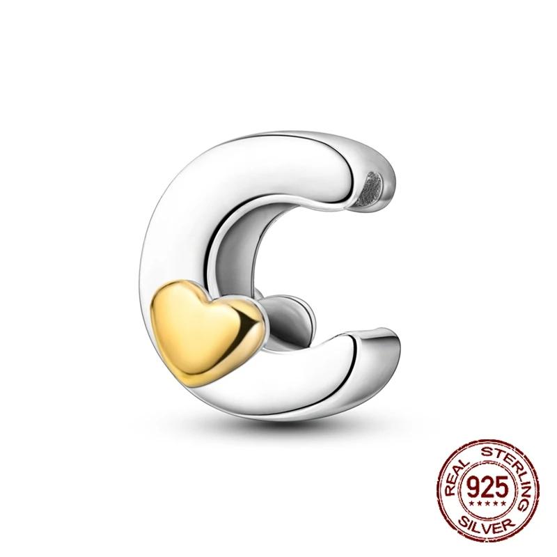 Copper Yellow Love 26 Letters Diy Love Charms Beads Fit 4Mm Hole Diameter Bracelets Fine Birthday Jewelry Gift