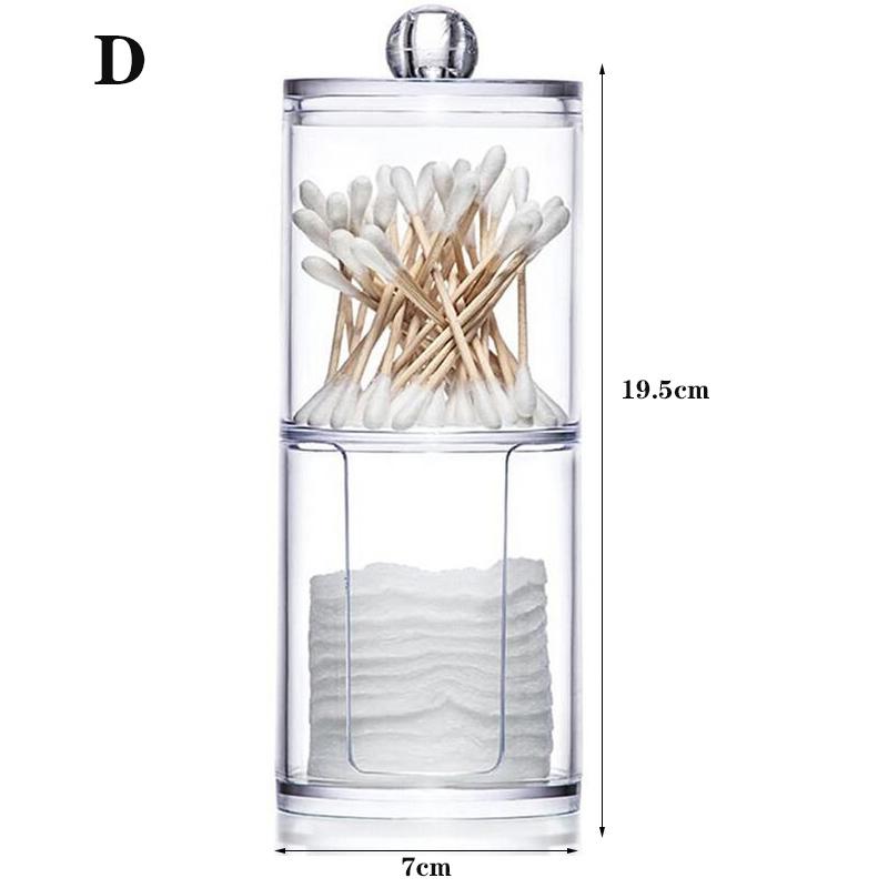 Makeup Organizer Cosmetic Storage Box Organizador Cotton Swab Holder Cotton Pad Box Clear Plastic Box with Lid Dust-proof