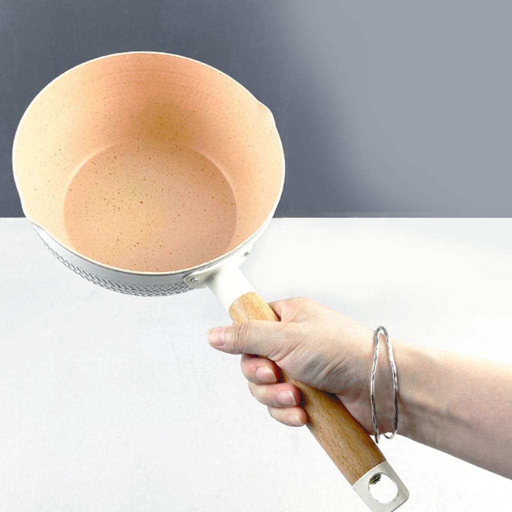 Nonstick Sauce Pan for Cooking Soup Noodles Aluminum Multifunctional Milk Pot Pan Cookware White