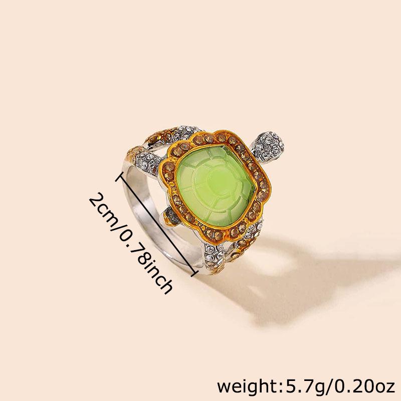 Charming Two-Color Turtle Ladies Ring in Europe and America