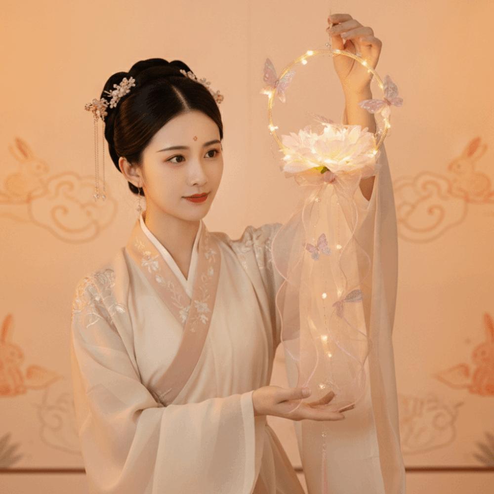 Organza Ribbon Butterfly Lanterns Material Package Hanging Festival Light  Crafting Party