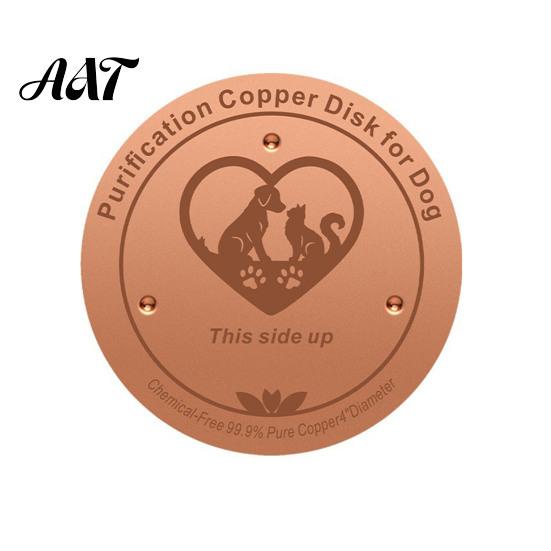 99.9 Percent Pure Copper Water Purifier Purification Disc for Dog, 4-Inch Diameter Disc, Pet Dispenser Cleaning with 3-Point Support Dog