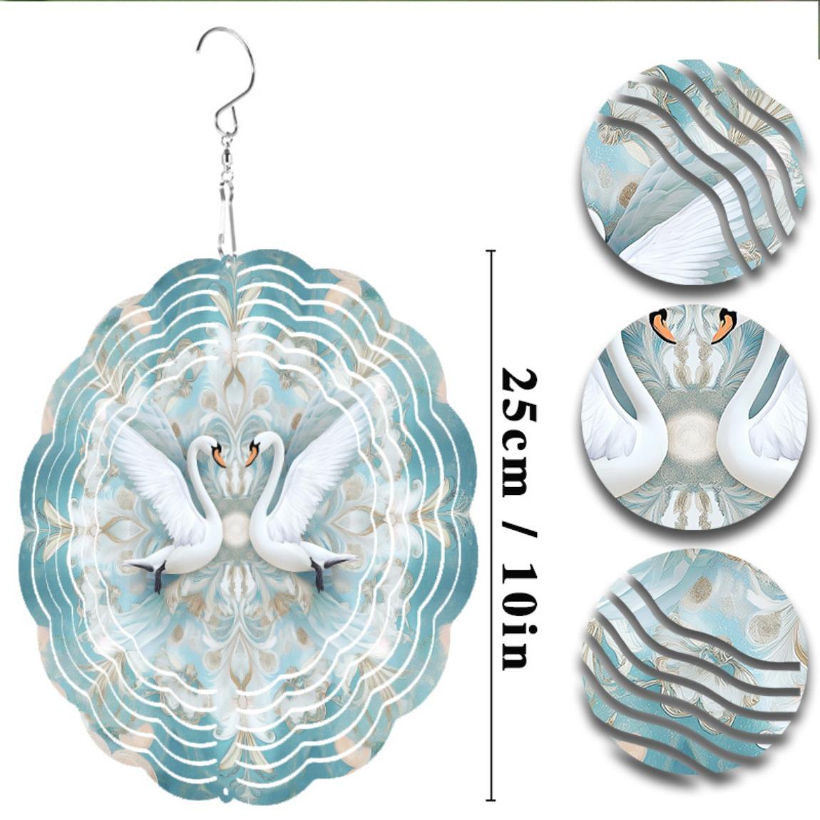 

10 Inch Peacock Wind Spinner with 360 Rotating Hook Elegant Metal Garden Decor for Outdoor Patio Yard Spring Summer Fall Decoration 01A