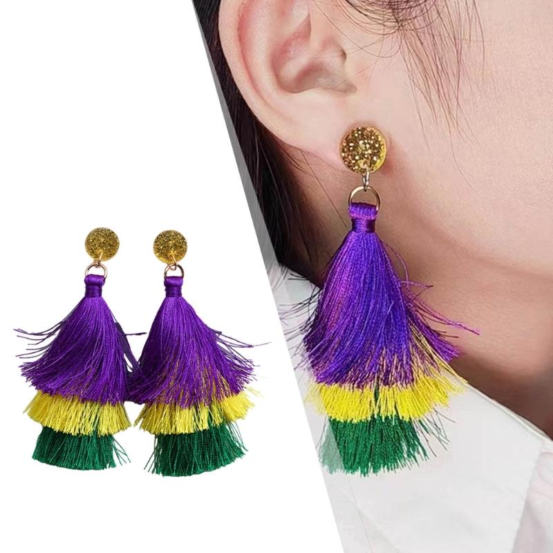 Fashion Carnival Earrings Bohemian Colorful Dangle Drop Earrings Brazilian Sambas Dancer Ear Accessories Pendant Earrings